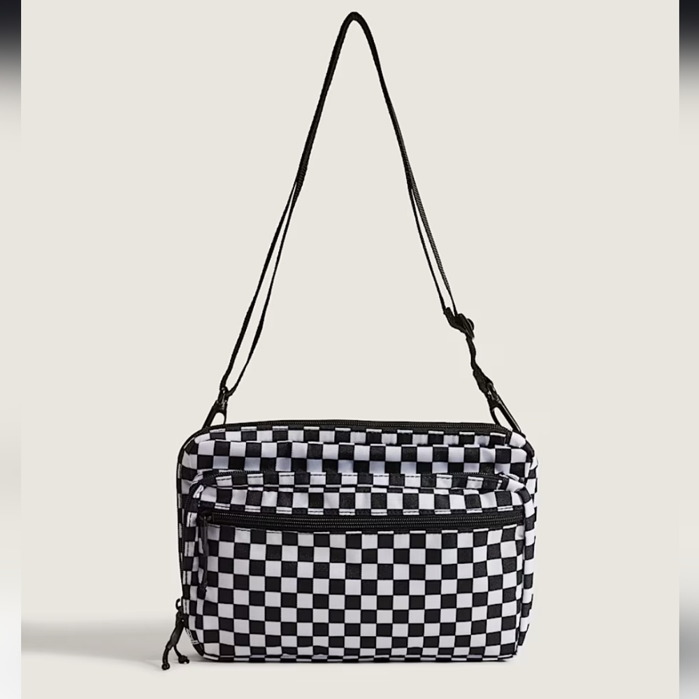 Checkered Black and White Crossbody Bag - Picture 2 of 4